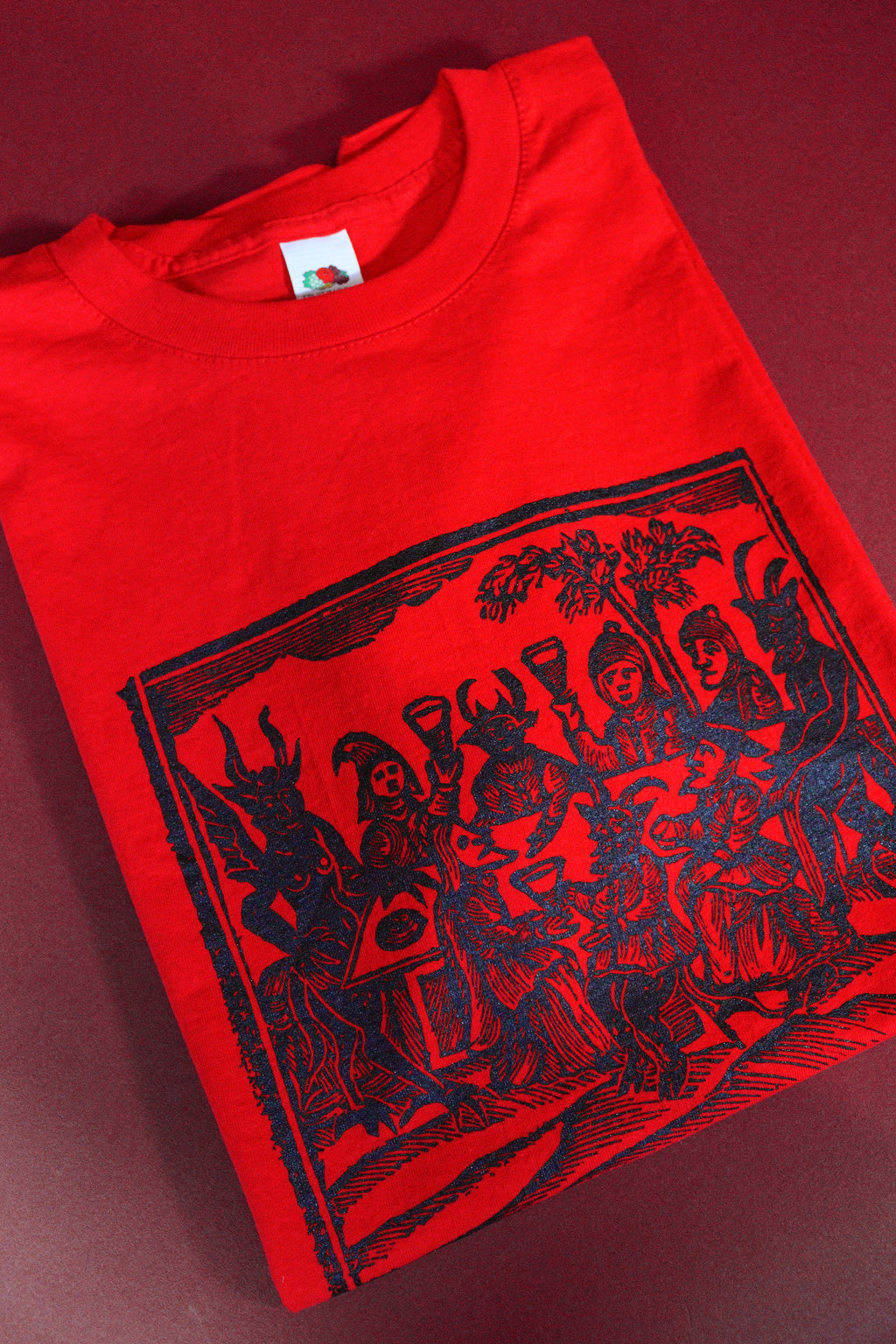 Devils Feast Woodcut Red Tshirt