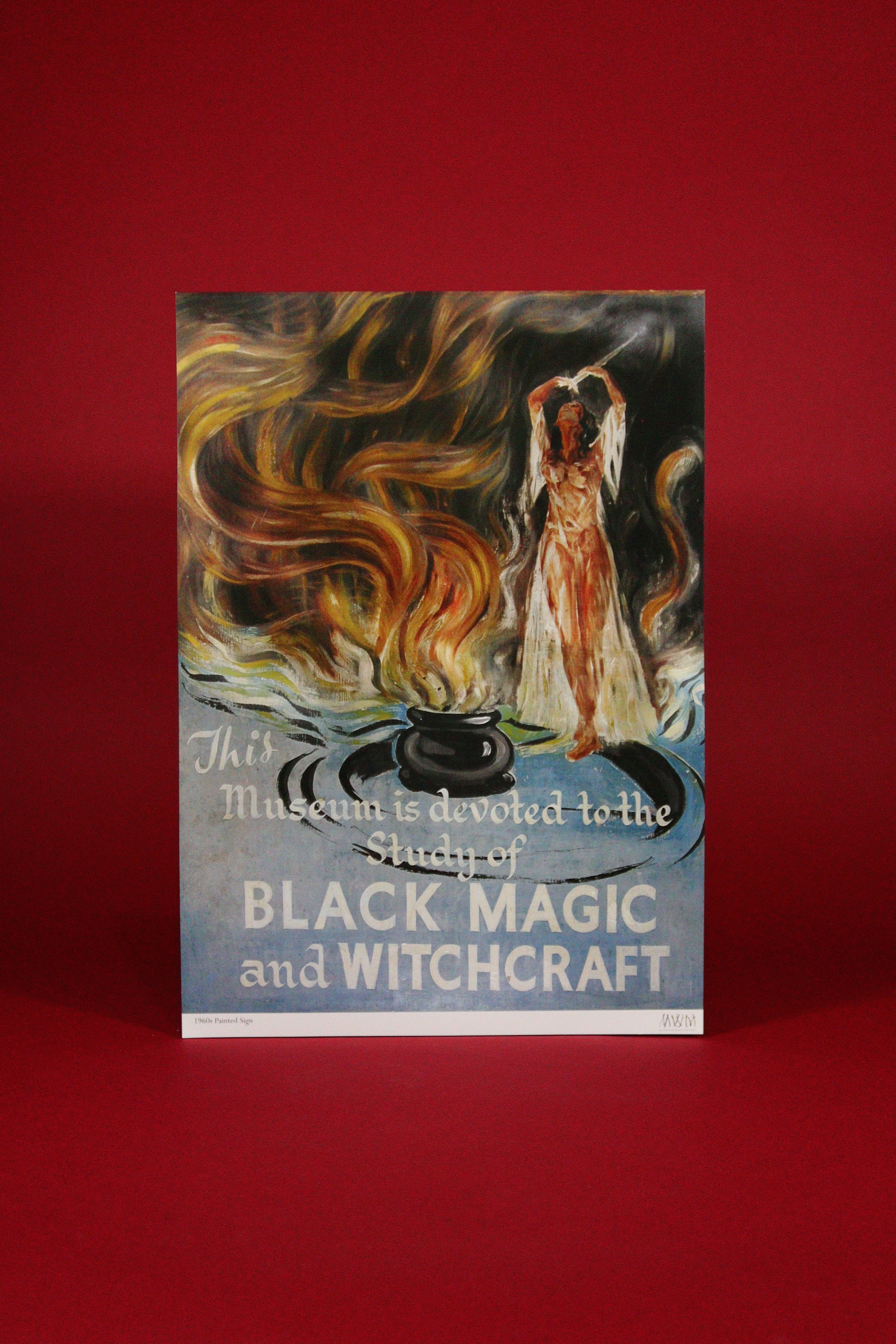 Poster with a fiery design and text on a red background