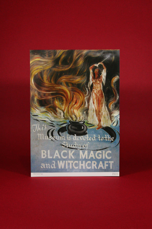 Poster with a fiery design and text on a red background