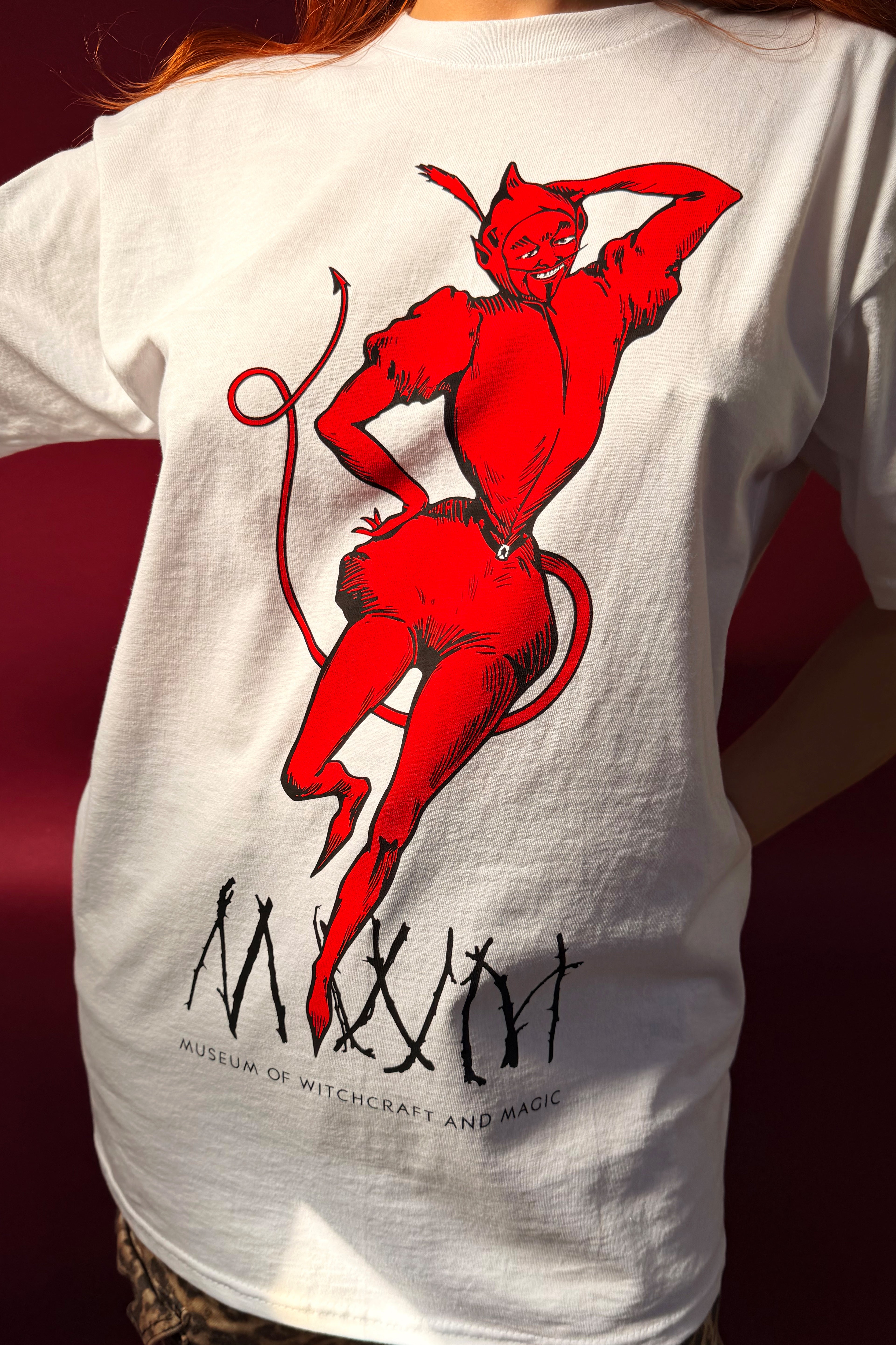 Museum Devil Print White Tshirt