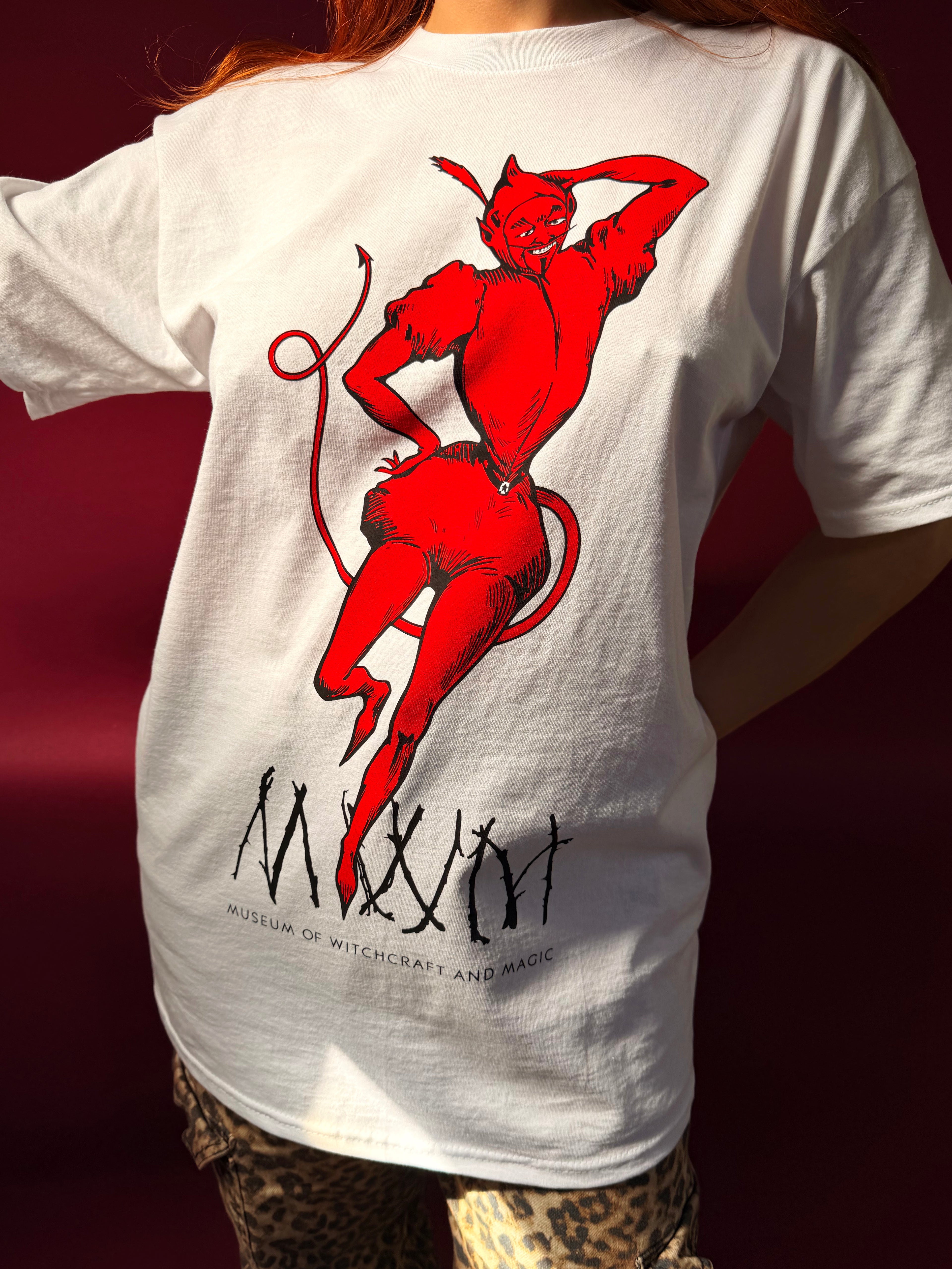 Museum Devil Print White Tshirt