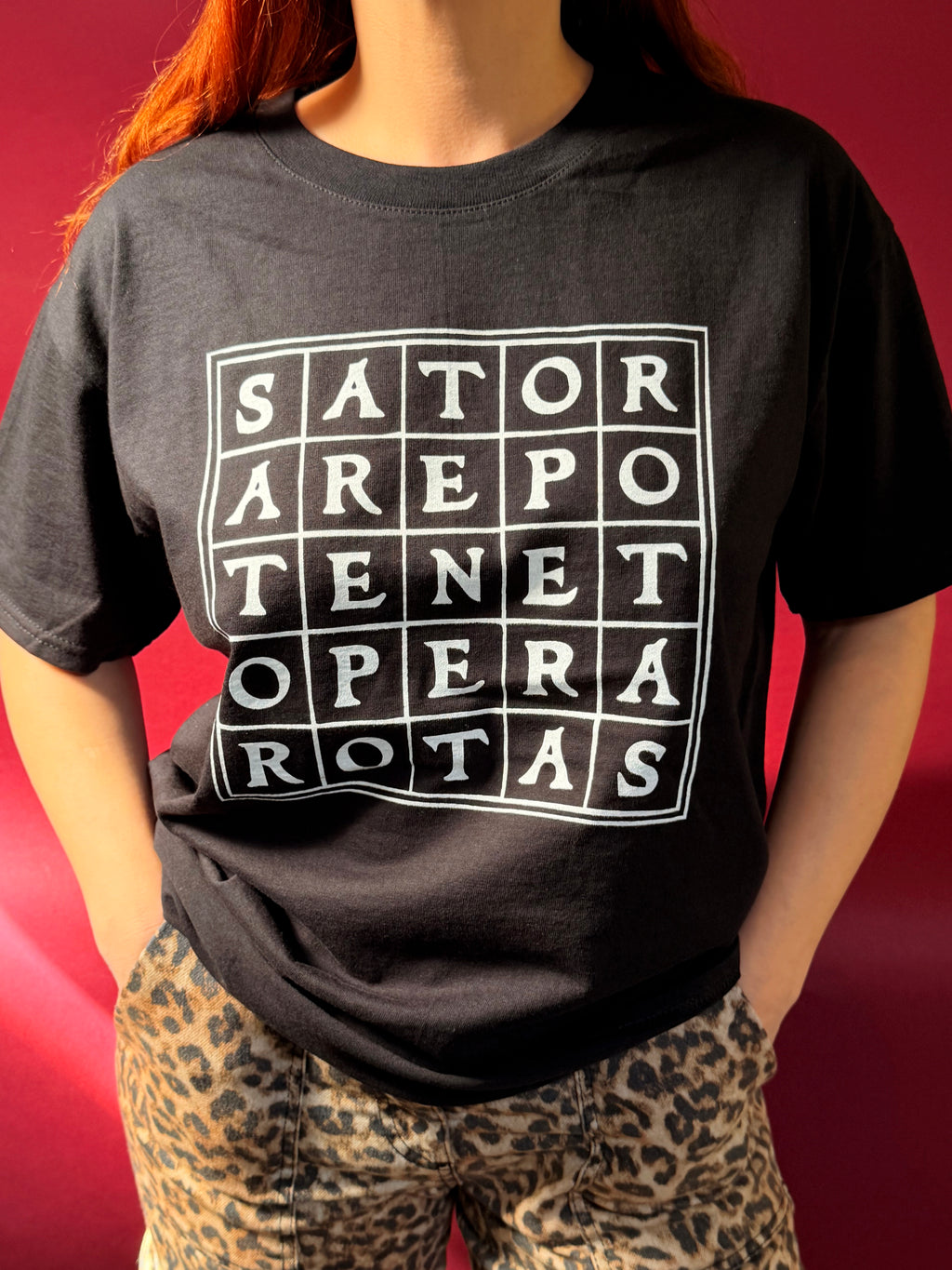 Museum Sator Square Print Black Tshirt